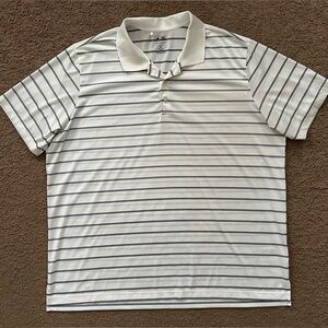 Adidas Golf Men’s White Striped Polo Shirt Size 2XL